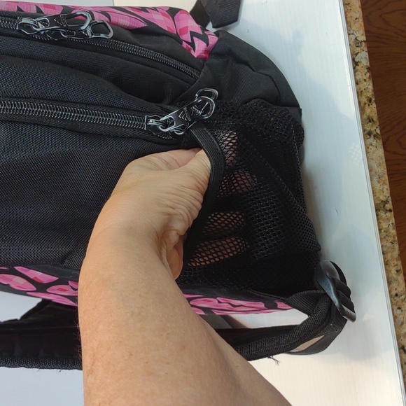 Adidas Heart Breaker Pattern Pink Black Full-Size Student Backpack - Picture 4 of 15